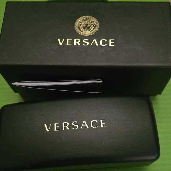 Versace Purple Gradient Cat-Eye Sunglasses with Gold Greek Key Accent - Picture 7 of 10